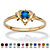Oval-Cut Simulated Birthstone Heart-Shaped Ring in Gold-Plated-109 at PalmBeach Jewelry