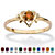 Oval-Cut Simulated Birthstone Heart-Shaped Ring in Gold-Plated-111 at PalmBeach Jewelry