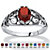 Oval-Cut Simulated Birthstone Scroll Ring in Sterling Silver-101 at PalmBeach Jewelry
