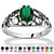 Oval-Cut Simulated Birthstone Scroll Ring in Sterling Silver-105 at PalmBeach Jewelry