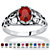 Oval-Cut Simulated Birthstone Scroll Ring in Sterling Silver-107 at PalmBeach Jewelry