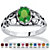 Oval-Cut Simulated Birthstone Scroll Ring in Sterling Silver-108 at PalmBeach Jewelry