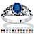 Oval-Cut Simulated Birthstone Scroll Ring in Sterling Silver-109 at PalmBeach Jewelry