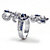 Simulated Blue Sapphire and Cubic Zirconia Elongated Vine Ring 3.81 TCW in Sterling Silver-12 at PalmBeach Jewelry