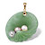 Genuine Green Jade and Freshwater Cultured Pearl 14k Yellow Gold Shell Pendant-11 at PalmBeach Jewelry