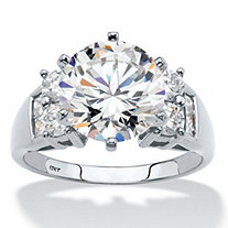 4.66 TCW Round Cubic Zirconia Engagement Anniversary Ring in Solid 10k White Gold