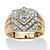 Men's 1/4 TCW Round Diamond Geometric Ring in 10k Gold-11 at Direct Charge presents PalmBeach