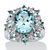 8.60 TCW Oval-Cut Genuine Blue and White Topaz Ring in .925 Sterling Silver-11 at PalmBeach Jewelry