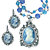 Simulated Pearl Cameo Beaded 2-Piece Necklace and Earrings Set in Antiqued Silvertone 16"-18"-11 at PalmBeach Jewelry