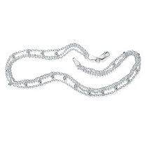 SETA JEWELRY Sterling Silver Triple-Strand Beaded Ankle Bracelet 10