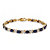 8.40 TCW Oval-Cut Genuine Blue Sapphire "X & O" Tennis Bracelet 7 1/2" in 10k Yellow Gold-11 at Direct Charge presents PalmBeach