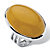 Genuine Yellow Jade .925 Sterling Silver Oval Cabochon Cocktail Ring-11 at PalmBeach Jewelry