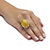 Genuine Yellow Jade .925 Sterling Silver Oval Cabochon Cocktail Ring-13 at PalmBeach Jewelry
