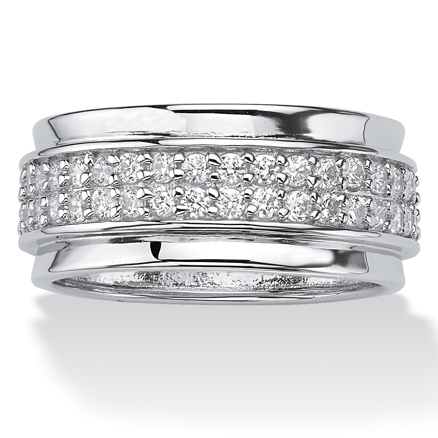 .90 TCW Round Cubic Zirconia Sterling Silver Eternity Band at PalmBeach ...