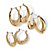 3 Pair Hoop Earrings Set in Yellow Gold Tone (1 1/2")-11 at PalmBeach Jewelry