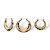 3 Pair Hoop Earrings Set in Yellow Gold Tone (1 1/2")-12 at PalmBeach Jewelry