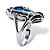 Cultured Freshwater Pearl with Genuine Peacock Blue Topaz Accent Ring .12 TCW in Sterling Silver-12 at PalmBeach Jewelry