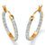 Round Diamond Accented Inside-Out Hoop Earrings 1/10 TCW in 14k Gold over Sterling Silver (1")-11 at PalmBeach Jewelry