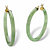 SETA JEWELRY Genuine Green Jade 10k Yellow Gold Hoop Earrings (1 3/4")-11 at Seta Jewelry