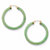 SETA JEWELRY Genuine Green Jade 10k Yellow Gold Hoop Earrings (1 3/4")-12 at Seta Jewelry