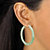 SETA JEWELRY Genuine Green Jade 10k Yellow Gold Hoop Earrings (1 3/4")-13 at Seta Jewelry
