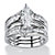 Marquise-Cut Cubic Zirconia 2 Piece Jacket Bridal Ring Set 3.57 TCW in Sterling Silver-11 at PalmBeach Jewelry