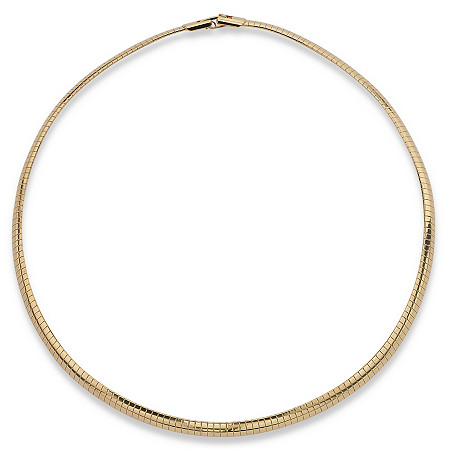 Omega Link Choker Necklace in Yellow Gold Tone 16" at Direct Charge presents PalmBeach