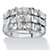 Princess-Cut Cubic Zirconia 3-Piece Bridal Engagement Wedding Band Set 4.74 TCW in Sterling Silver-11 at PalmBeach Jewelry