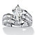 4.10 TCW Marquise-Cut Cubic Zirconia Platinum over Sterling Silver Engagement/Anniversary Ring-11 at PalmBeach Jewelry