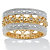 1/8 TCW Round Diamond 18k Gold over Sterling Silver Filigree Flower Motif Eternity Band-11 at PalmBeach Jewelry