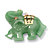 Green Jade Pink Genuine Sapphire Accent 14k Yellow Gold Lucky Elephant Charm Pendant-11 at PalmBeach Jewelry