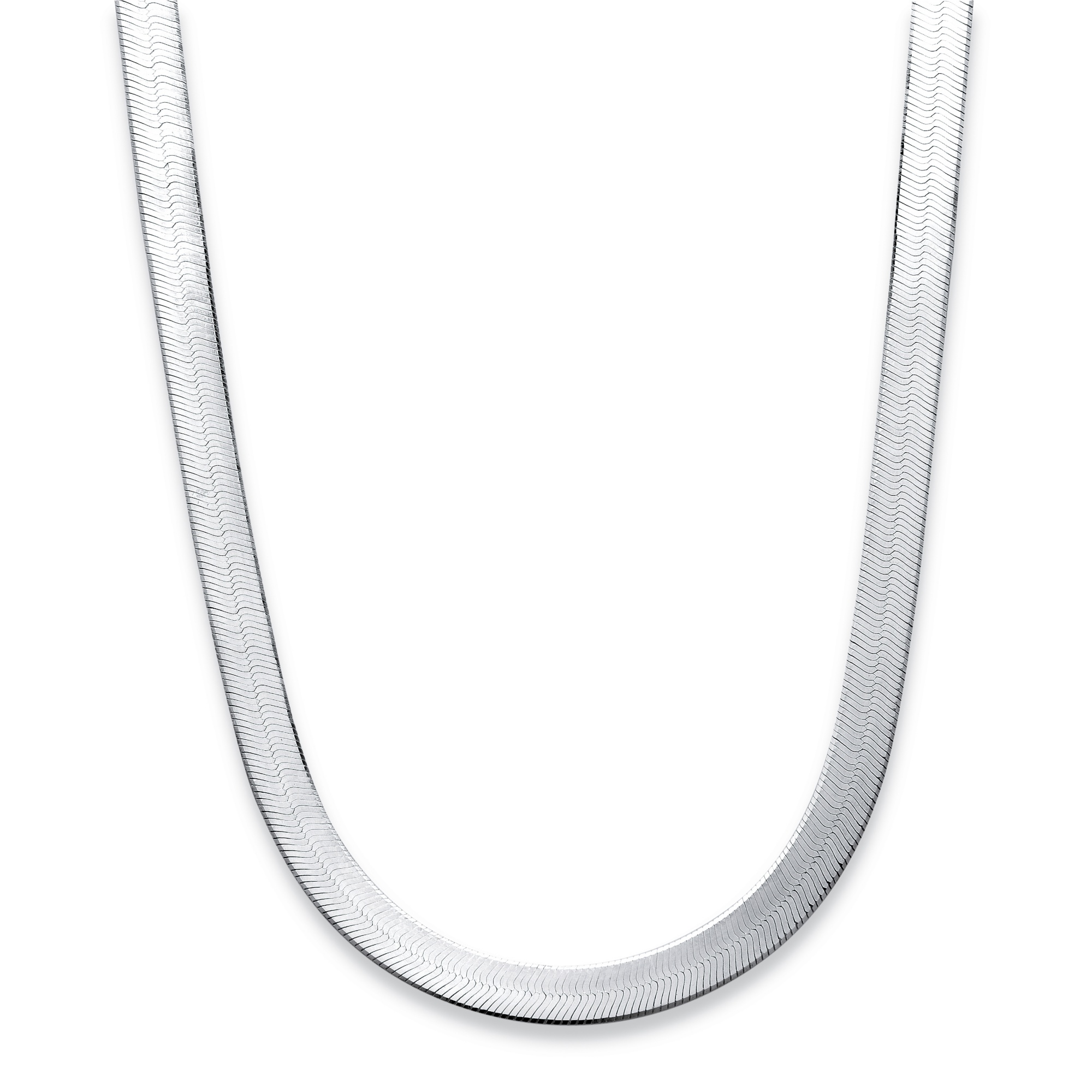 Sterling Silver Flexible Herringbone Necklace 18" at PalmBeach Jewelry