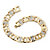 SETA JEWELRY Men's 1.19 TCW Round Cubic Zirconia Mariner-Link Bracelet in Gold-Plated 8" (10mm)-11 at Seta Jewelry