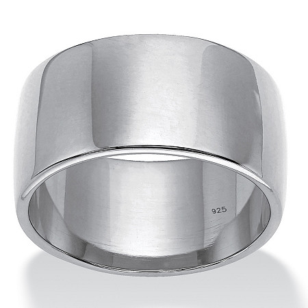 Polished 11 mm Wedding Band in Sterling Silver Sizes 7-12 at PalmBeach Jewelry