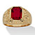 Men's Emerald-Cut Simulated Ruby Nugget-Style Ring 2.75 TCW Yellow Gold-Plated-11 at PalmBeach Jewelry