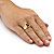 Men's Emerald-Cut Simulated Ruby Nugget-Style Ring 2.75 TCW Yellow Gold-Plated-13 at PalmBeach Jewelry