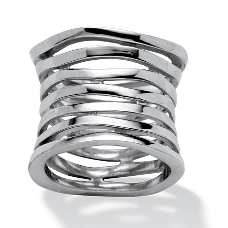 Multi-Row Concave Tailored Band in .925 Sterling Silver at PalmBeach Jewelry