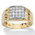 Men's 1/8 TCW Round Diamond Grid Ring in 18k Gold over Sterling Silver-11 at Direct Charge presents PalmBeach