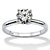 1.08 TCW Round Cubic Zirconia Sterling Silver Bridal Engagement Solitaire Ring-11 at PalmBeach Jewelry