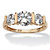 Round Cubic Zirconia 3-Stone Bridal Engagement Ring 2.50 TCW in Solid Yellow 10k Gold-11 at PalmBeach Jewelry