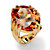 24.02 TCW Oval Cut Champagne-Color Cubic Zirconia Yellow Gold-Plated Ring-11 at PalmBeach Jewelry