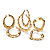 3 Pair Bamboo Style Hoop Earrings Set in Yellow Gold Tone (2 1/3", 2 1/2", 2 7/8")-11 at PalmBeach Jewelry