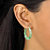 Genuine Green Jade 14k Yellow Gold Bamboo-Style Hoop Earrings (1 1/8")-13 at PalmBeach Jewelry