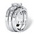 4.43 TCW Round Cubic Zirconia 3-Piece Bridal Set in Sterling Silver-12 at PalmBeach Jewelry