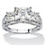 3.72 TCW Princess-Cut Cubic Zirconia Solid 10k White Gold Ring-11 at PalmBeach Jewelry