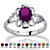 Oval-Cut Open Scrollwork Simulated Birthstone Ring in Sterling Silver-102 at PalmBeach Jewelry