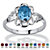 SETA JEWELRY Oval-Cut Open Scrollwork Simulated Birthstone Ring in Sterling Silver-103 at Seta Jewelry