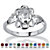 SETA JEWELRY Oval-Cut Open Scrollwork Simulated Birthstone Ring in Sterling Silver-104 at Seta Jewelry