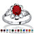 SETA JEWELRY Oval-Cut Open Scrollwork Simulated Birthstone Ring in Sterling Silver-107 at Seta Jewelry