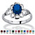 SETA JEWELRY Oval-Cut Open Scrollwork Simulated Birthstone Ring in Sterling Silver-109 at Seta Jewelry